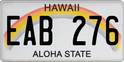 HI license plate EAB276