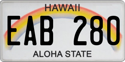 HI license plate EAB280