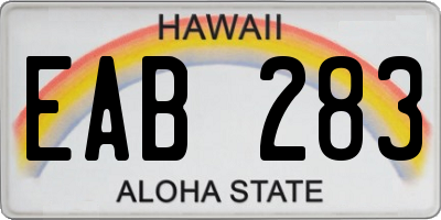 HI license plate EAB283