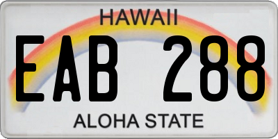 HI license plate EAB288