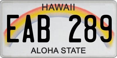 HI license plate EAB289