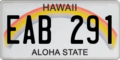 HI license plate EAB291