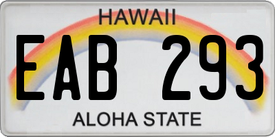 HI license plate EAB293