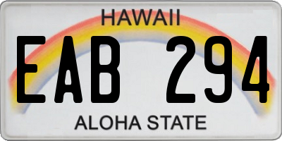 HI license plate EAB294