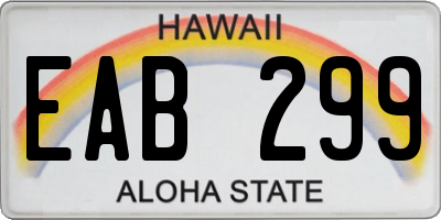 HI license plate EAB299