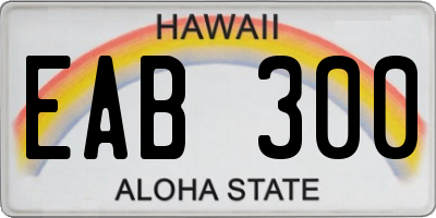 HI license plate EAB300