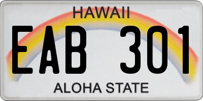 HI license plate EAB301