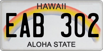 HI license plate EAB302