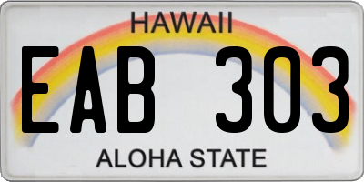 HI license plate EAB303