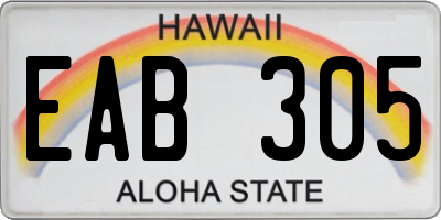 HI license plate EAB305