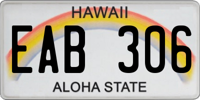 HI license plate EAB306