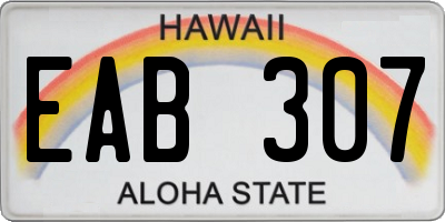 HI license plate EAB307