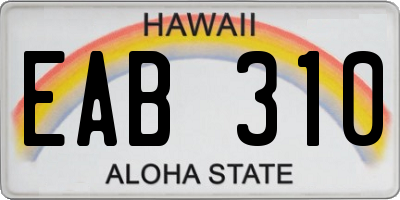 HI license plate EAB310