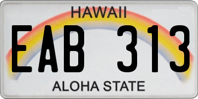 HI license plate EAB313