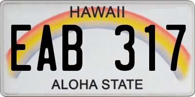 HI license plate EAB317