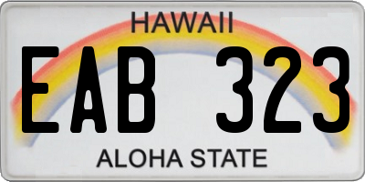 HI license plate EAB323