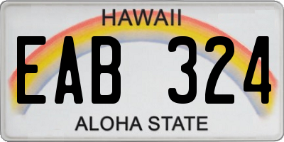 HI license plate EAB324