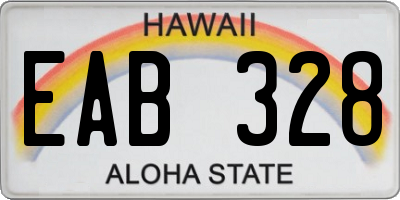 HI license plate EAB328