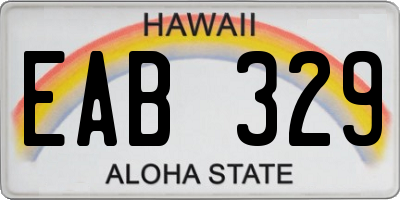 HI license plate EAB329