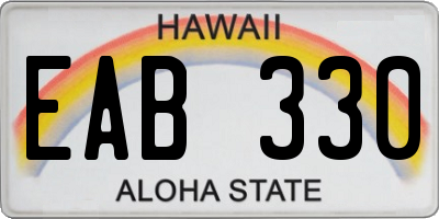 HI license plate EAB330