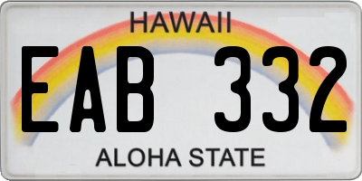 HI license plate EAB332