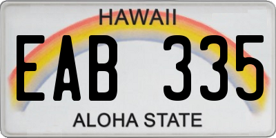 HI license plate EAB335