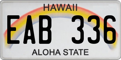 HI license plate EAB336