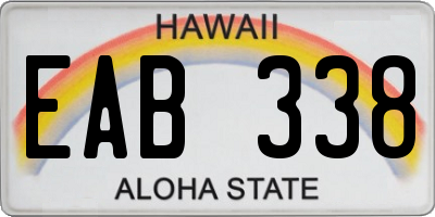 HI license plate EAB338