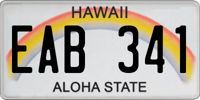HI license plate EAB341