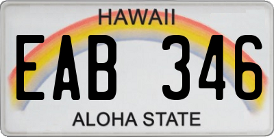 HI license plate EAB346