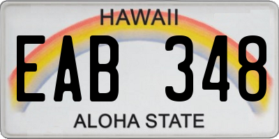 HI license plate EAB348