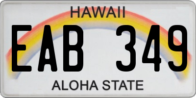 HI license plate EAB349