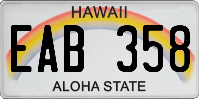 HI license plate EAB358