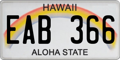 HI license plate EAB366