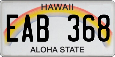 HI license plate EAB368
