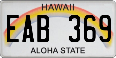 HI license plate EAB369