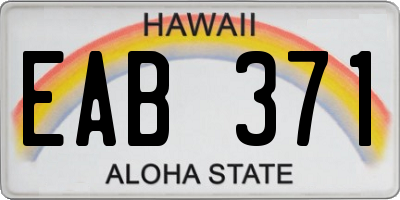 HI license plate EAB371