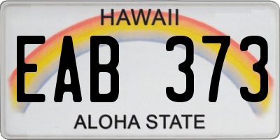 HI license plate EAB373