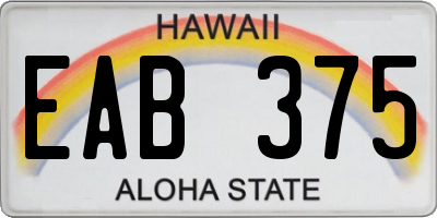 HI license plate EAB375