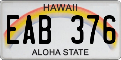 HI license plate EAB376