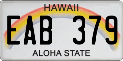 HI license plate EAB379