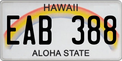 HI license plate EAB388