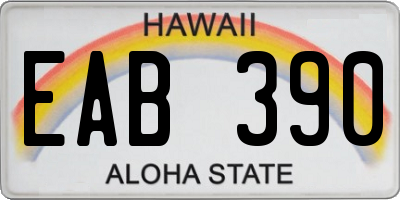 HI license plate EAB390