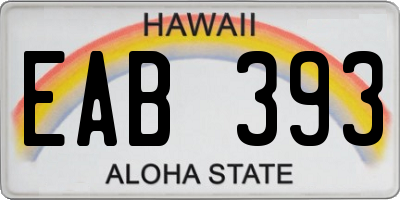 HI license plate EAB393