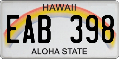 HI license plate EAB398