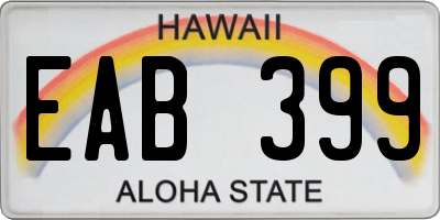 HI license plate EAB399