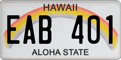 HI license plate EAB401