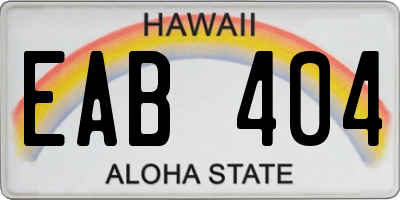 HI license plate EAB404