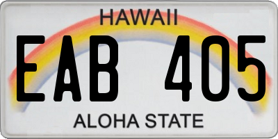 HI license plate EAB405