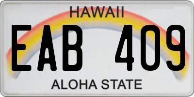 HI license plate EAB409